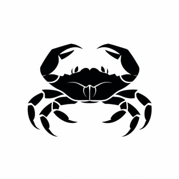 Une affiche audacieuse et minimaliste de silhouette de crabe noir et blanc