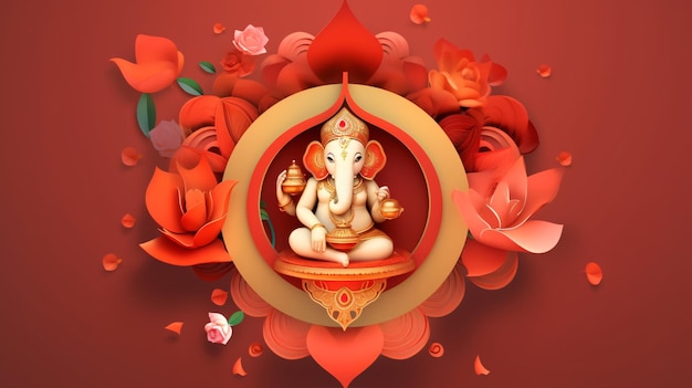 L'affiche ou la bannière de la célébration de Lord Ganesha Diwali pour l'Inde