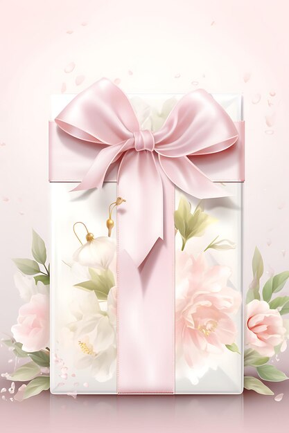 Une affiche d'une boîte-cadeau transparente avec une décoration délicate, des boîtes de concepts créatifs, un design cadeau