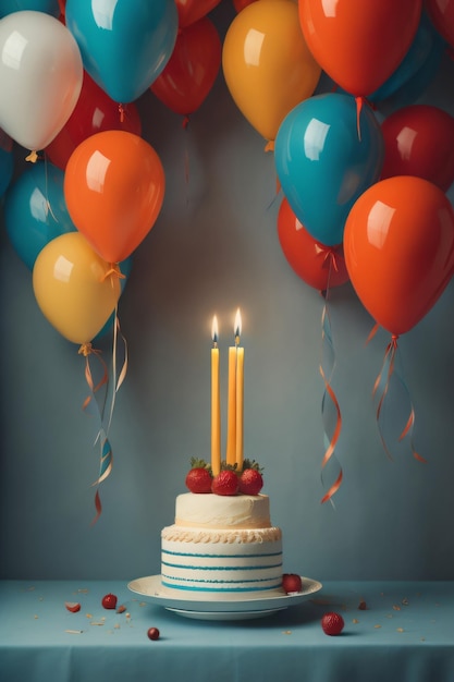 Une affiche de bougies de gâteau d'anniversaire pour un joyeux anniversaire