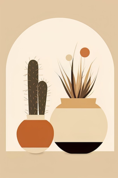 Une affiche avec un cactus dedans