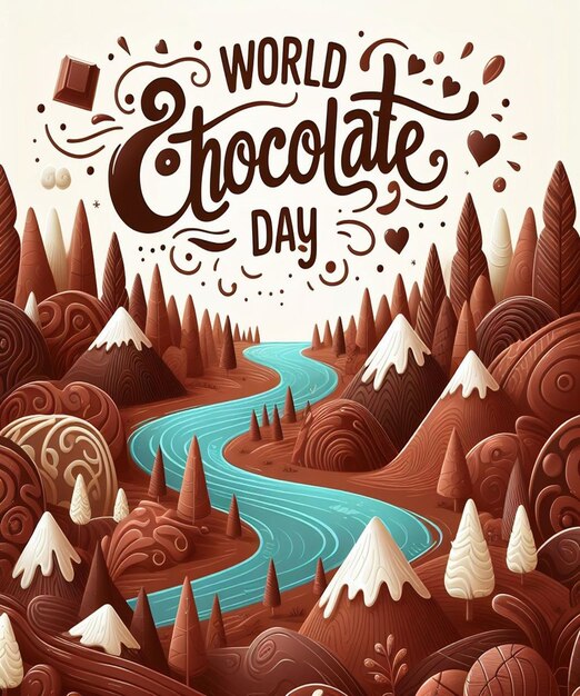 Photo une affiche avec des chocolats, une affiche du jour des bonheurs chocolats