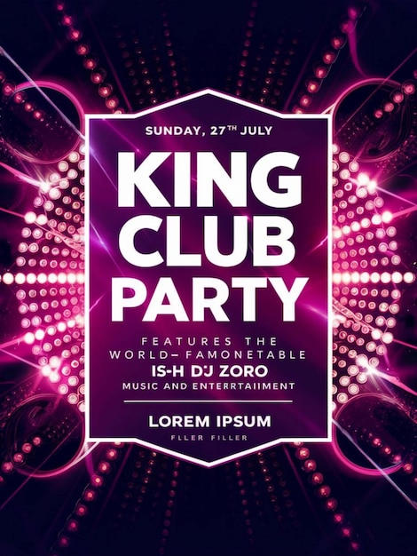 Photo une affiche d'un club qui dit king club.