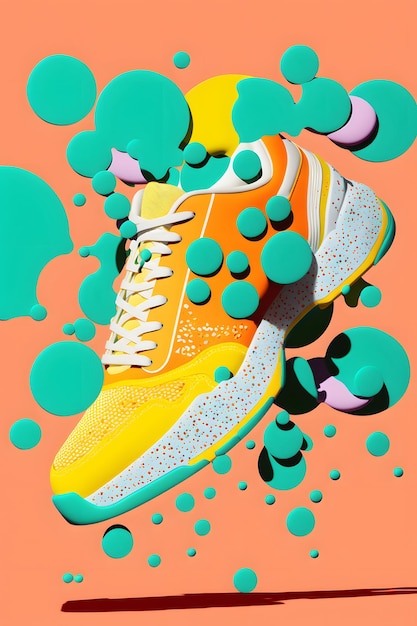 Une affiche colorée pour une marque de chaussures appelée la marque nike.