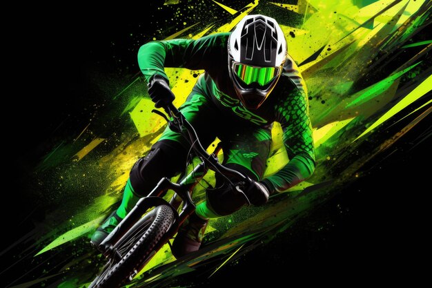 Affiche de concept de sport de cavalier BMX