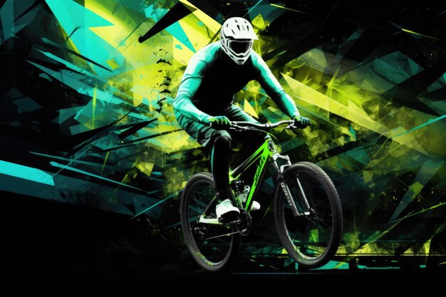 Affiche de concept de sport de cavalier BMX