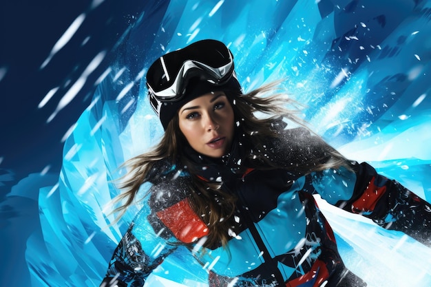 Affiche de concept de sport de snowboarder