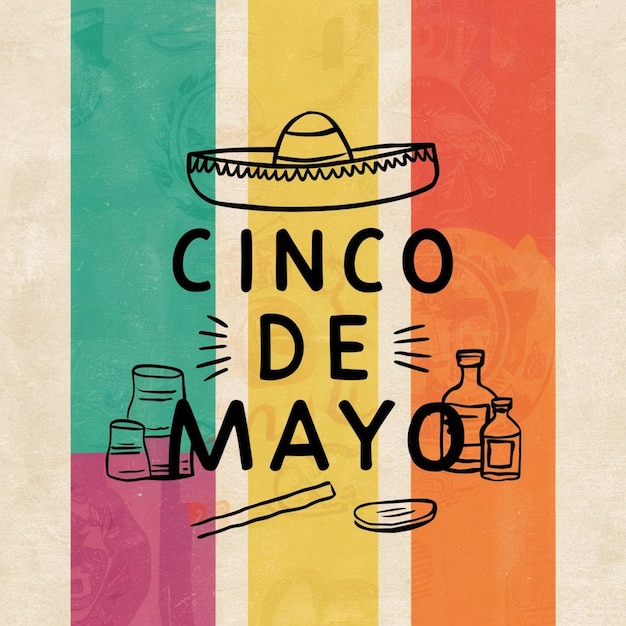 Une affiche conceptuelle vibrante pour la fête mexicaine Cinco De Mayo