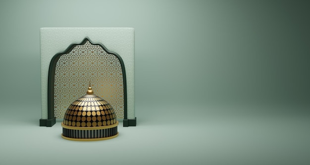 Affiche de décorations islamiques avec dôme de mosquée