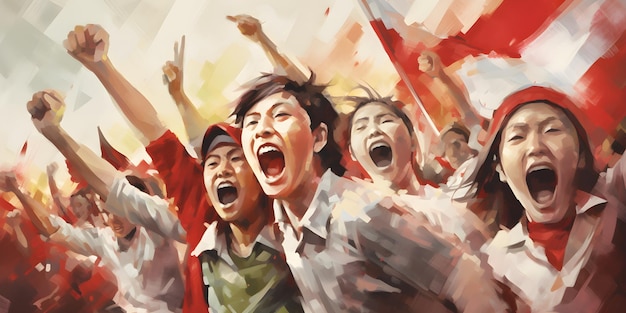 Affiche et dépliant de la fête de l'indépendance d'Indonésie