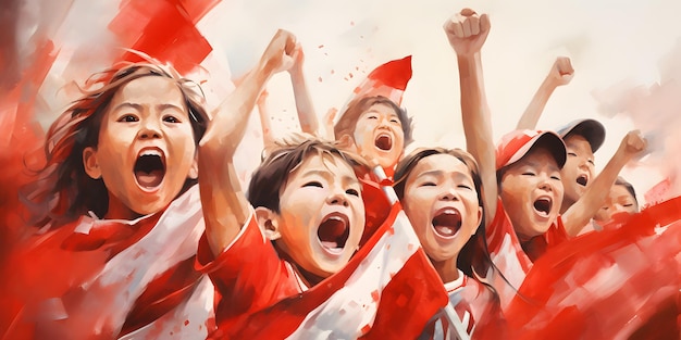 Affiche et dépliant de la fête de l'indépendance d'Indonésie