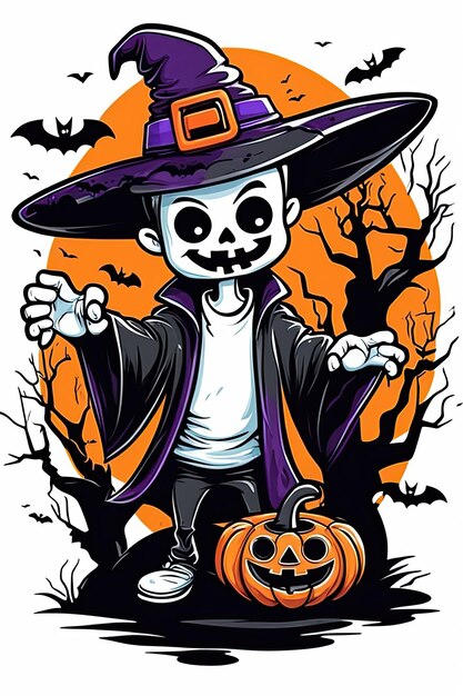 affiche de dessin animé d'Halloween