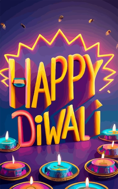 affiche diwali heureuse