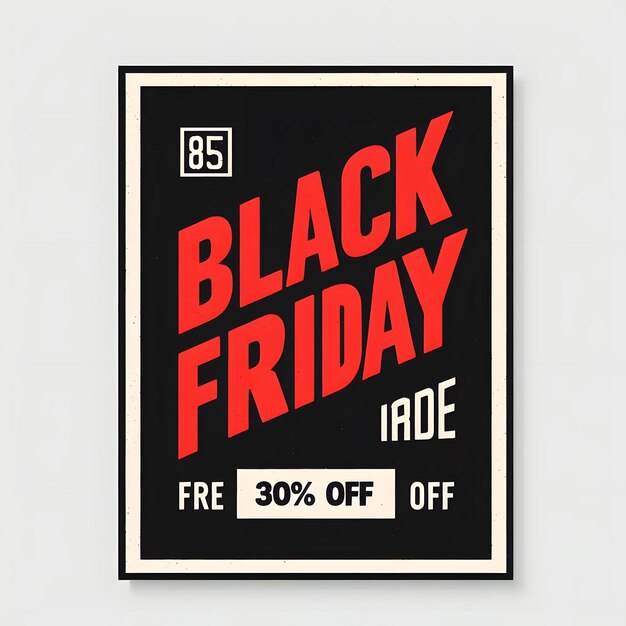 Photo affiche du black friday qui met en évidence une typographie avec un texte de couleur rouge black friday