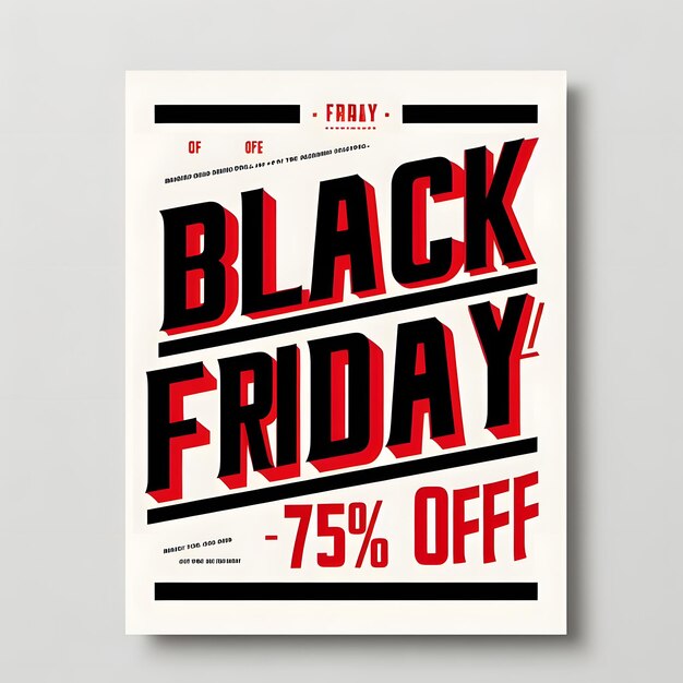 Affiche du Black Friday qui met en évidence une typographie avec un texte de couleur rouge Black Friday