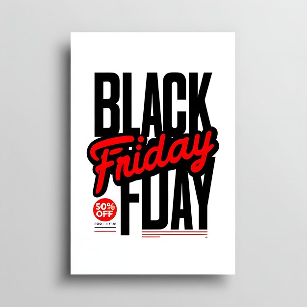 Affiche du Black Friday qui met en évidence une typographie avec un texte de couleur rouge Black Friday