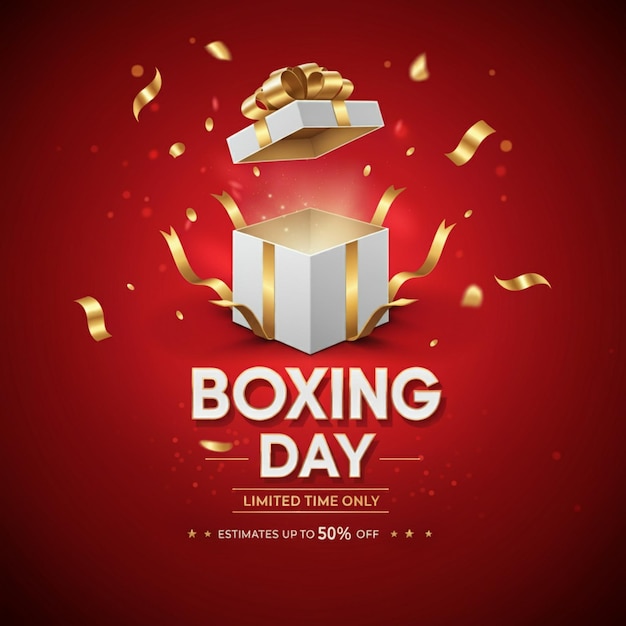 une affiche du jour de la boxe qui dit le jour de la box en or