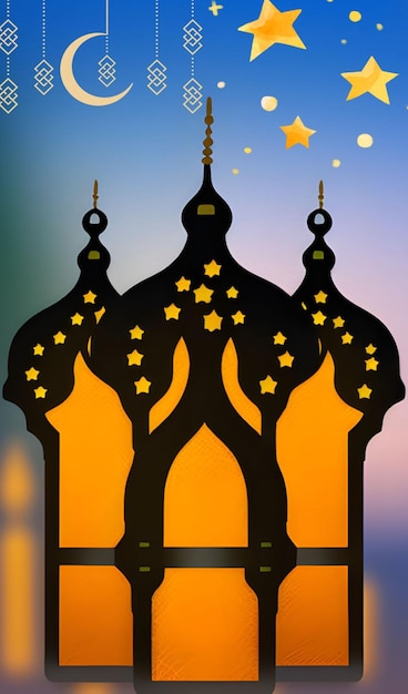 Une affiche du ramadan avec une lanterne et les mots ramadan.