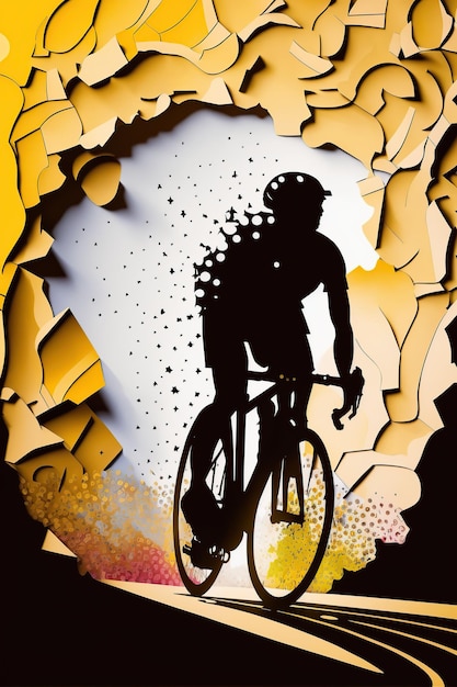 Photo affiche du tour de france à vélo illustration de l'ia générative