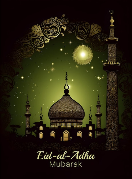 Affiche Eid al Adha Mubarak Fond Eid