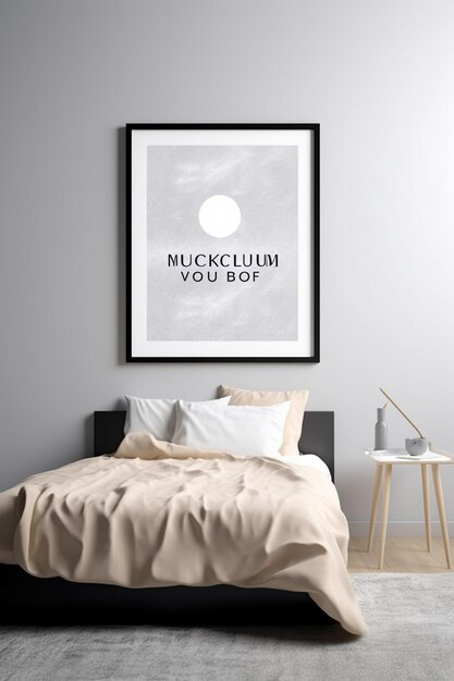 Une affiche encadrée qui dit "nukum" dessus.