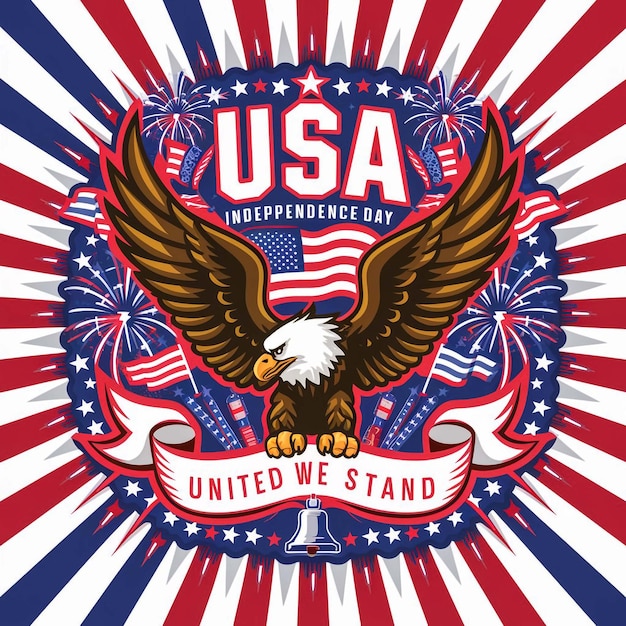 une affiche des États-Unis d'Amérique avec un aigle dessus