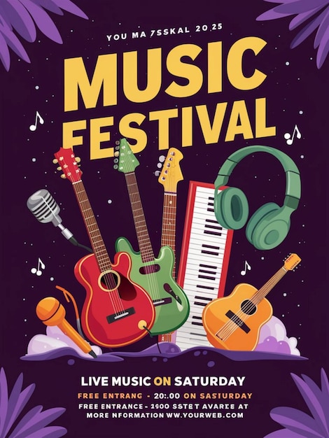 Photo une affiche d'un festival de musique avec un festival de musique sur la couverture