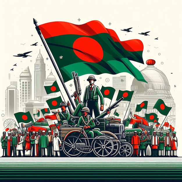 Photo affiche de la fête de l'indépendance du bangladesh