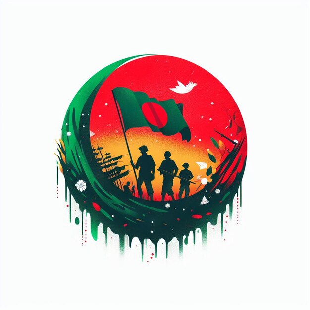 Photo affiche de la fête de l'indépendance du bangladesh