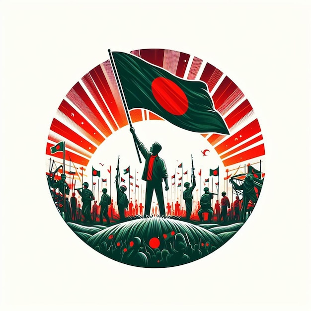 Photo affiche de la fête de l'indépendance du bangladesh