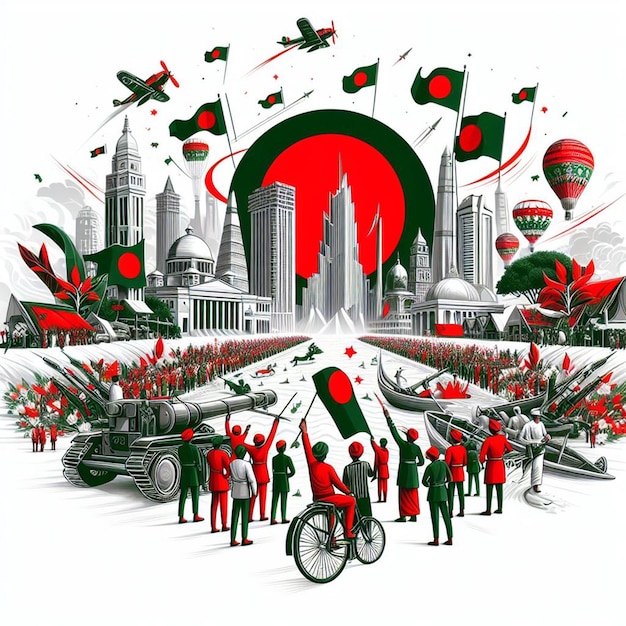 Photo affiche de la fête de l'indépendance du bangladesh