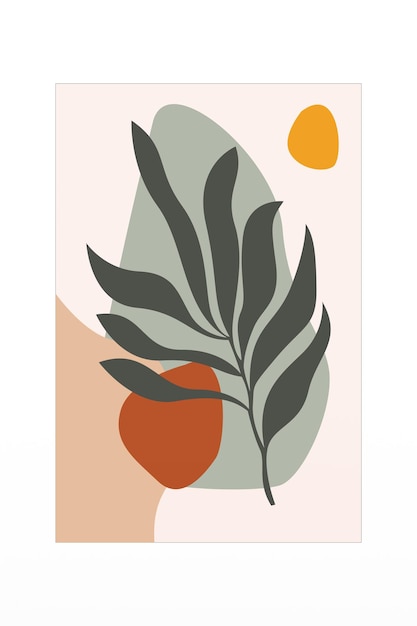 Une affiche avec une feuille et une plante dessus.