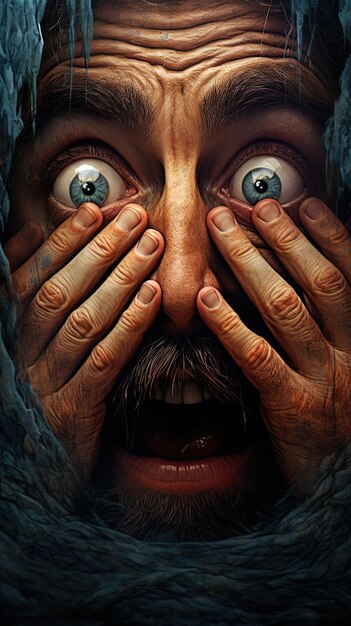 Photo une affiche d'un film intitulé un homme avec une moustache et des yeux