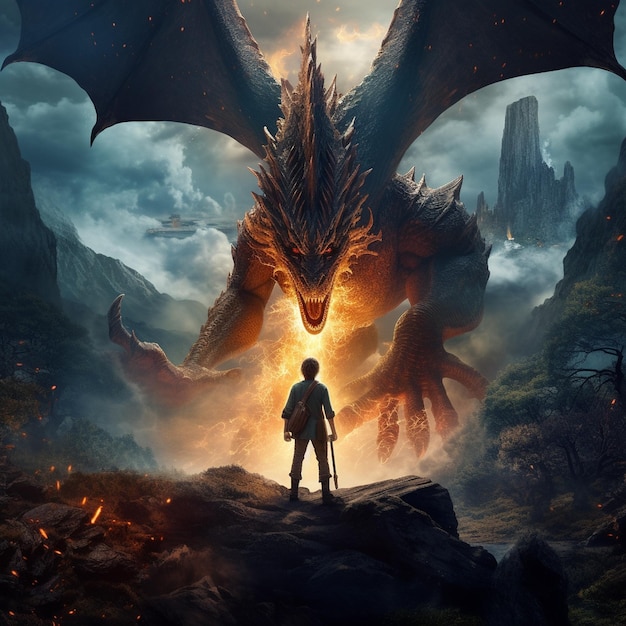 une affiche de film pour un dragon et un dragon