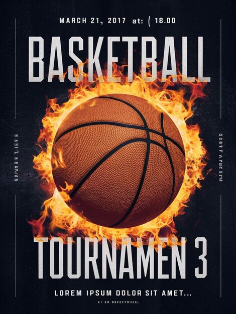 une affiche de film pour le match de basket-ball est intitulée basket-ball
