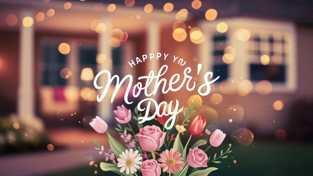 une affiche avec des fleurs pour la fête des mères