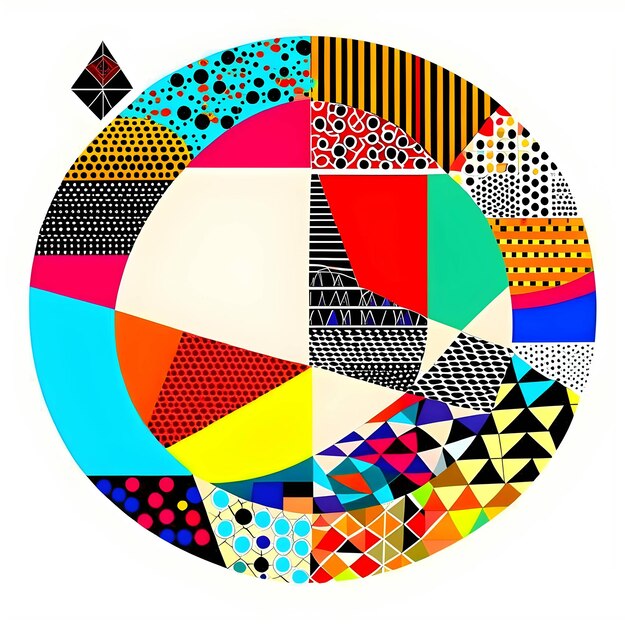 Affiche géométrique avec des formes et des figures simples Cercles colorés Contenu IA génératif