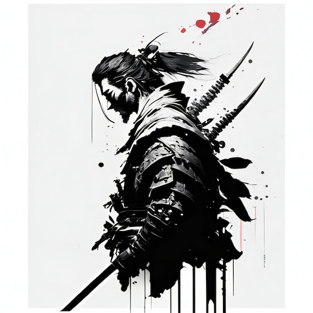 Photo une affiche d'un guerrier avec une épée à la main