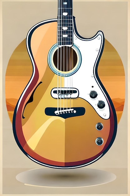 Affiche de guitare classique rétro affiche de musique de style rétro