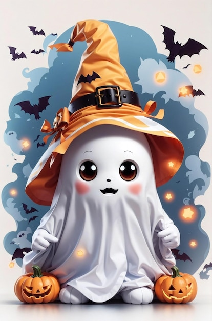 Une affiche d'Halloween pour un fantôme.