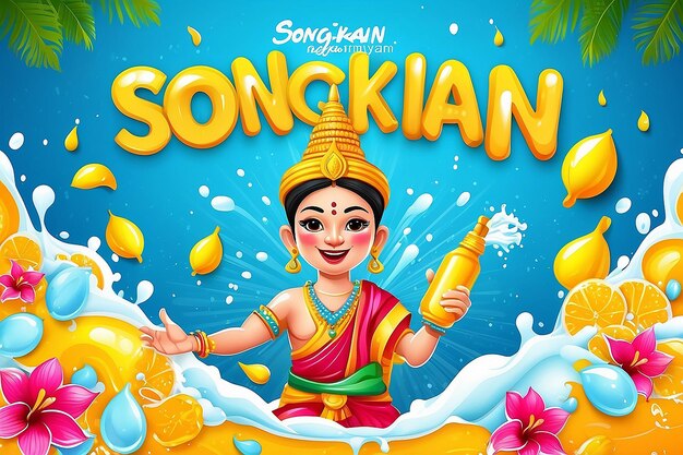 L'affiche de Happy Songkran est un modèle de vecteur d'affiche.