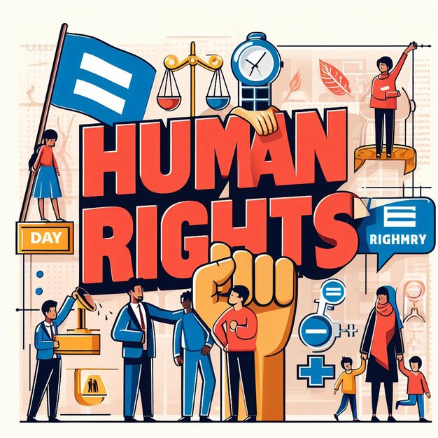 Affiche de la Journée des droits de l'homme BannerFlyer et photos gratuites