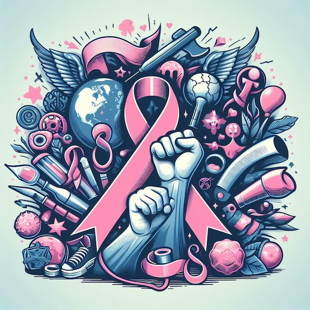 une affiche de la Journée mondiale du cancer célébrant la vie de braves guerriers