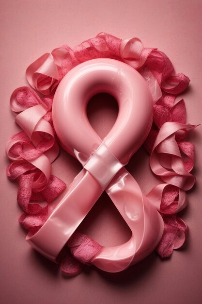 Photo affiche de la journée mondiale du cancer du sein illustrationai générative