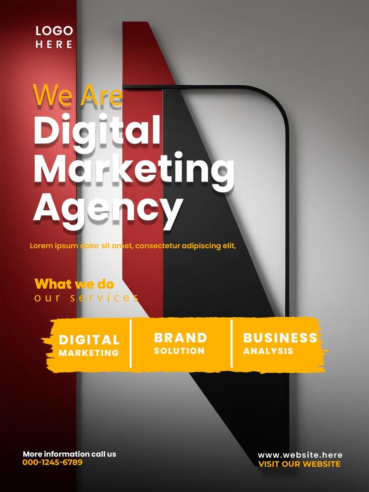 Photo une affiche de marketing numérique avec l'identité de la marque de l'entreprise