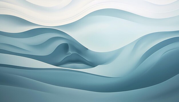 Une affiche minimaliste en 3D représentant l'image d'une mer calme avec des vagues en formation