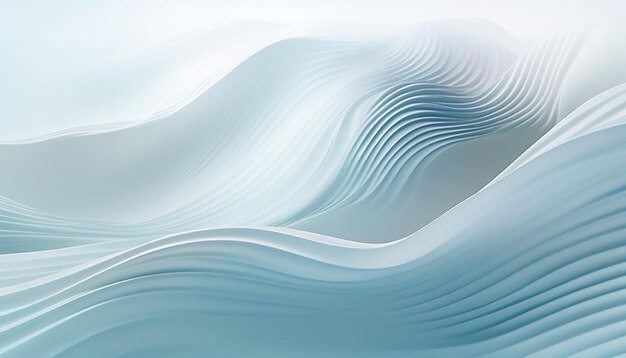 Une affiche minimaliste en 3D représentant l'image d'une mer calme avec des vagues en formation