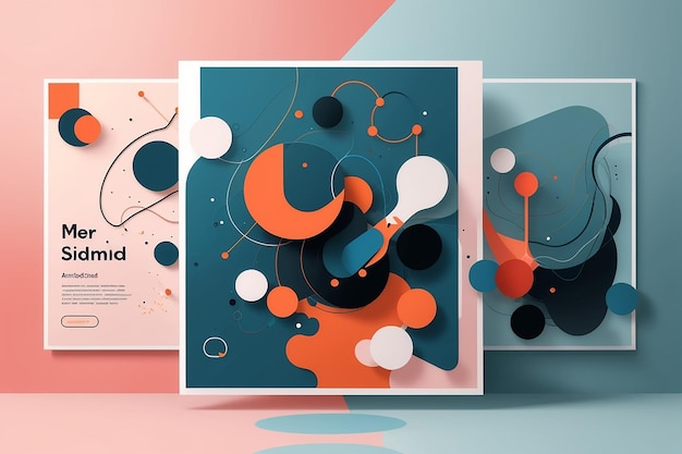 Photo affiche moderne abstraite minimale bannière de médias sociaux minimalisme d'arrière-plan couverture de conception artistique pour cartes flyers brochures publicitaires générative ai