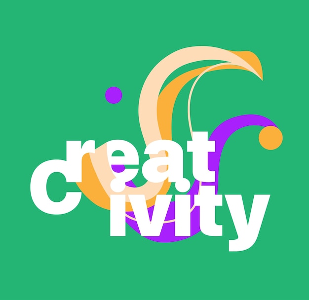 Affiche avec le mot Créativité sur un fond coloré