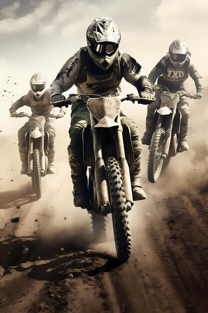 Photo affiche de motocross de conception vintage